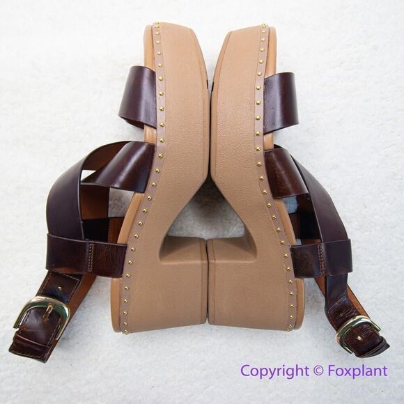 New! FitFlop women's Pilar Back-Strap Leather Clogs in‎ Brown, size 8 - Picture 10 of 16